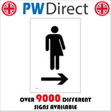GE396 Whichever Toilet Right Sign with Person Arrow