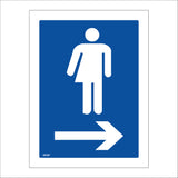 GE397 Whichever Toilet Right Sign with Person Arrow