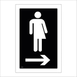 GE398 Whichever Toilet Right Sign with Person Arrow