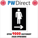 GE398 Whichever Toilet Right Sign with Person Arrow