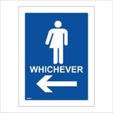 GE403 Whichever Toilet Left Arrow Sign with Arrow Man Woman