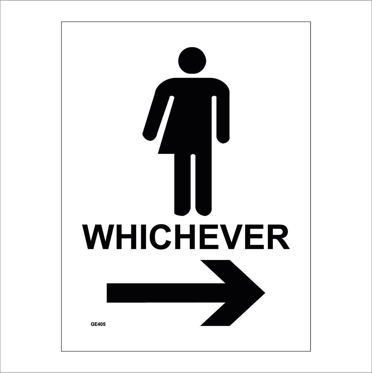 Whichever Toilet Right Arrow Sign with Arrow Man Woman – PWDirect