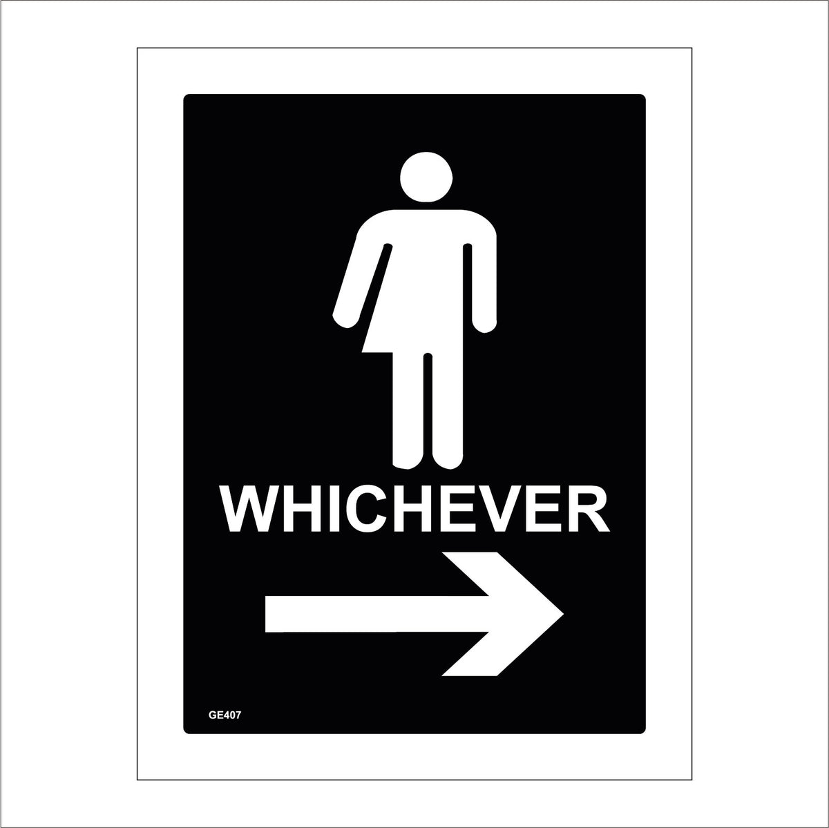 Whichever Toilet Right Arrow Sign with Arrow Man Woman – PWDirect