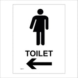 GE411 Toilet Left Arrow Sign with Arrow Man Woman