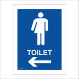 GE412 Toilet Left Arrow Sign with Arrow Man Woman