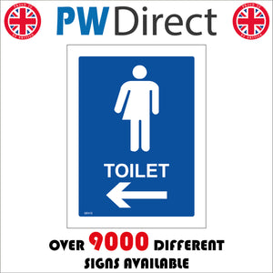 GE412 Toilet Left Arrow Sign with Arrow Man Woman