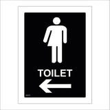 GE413 Toilet Left Arrow Sign with Arrow Man Woman