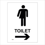 GE414 Toilet Right Arrow Sign with Arrow Man Woman
