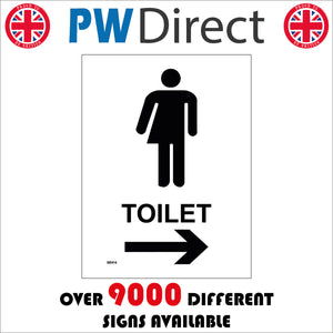 GE414 Toilet Right Arrow Sign with Arrow Man Woman