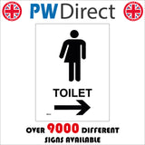 GE414 Toilet Right Arrow Sign with Arrow Man Woman