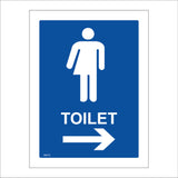 GE415 Toilet Right Arrow Sign with Arrow Man Woman