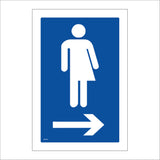 GE415 Toilet Right Arrow Sign with Arrow Man Woman