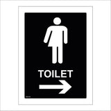 GE416 Toilet Right Arrow Sign with Arrow Man Woman