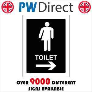 GE416 Toilet Right Arrow Sign with Arrow Man Woman