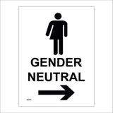 GE444 Gender Neutral Toilet Right Sign with Person Arrow