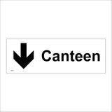 GE457 Canteen Sign with Arrow Pointing Down