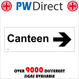 GE458 Canteen Right Sign with Arrow