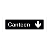 GE465 Canteen Down Sign with Arrow