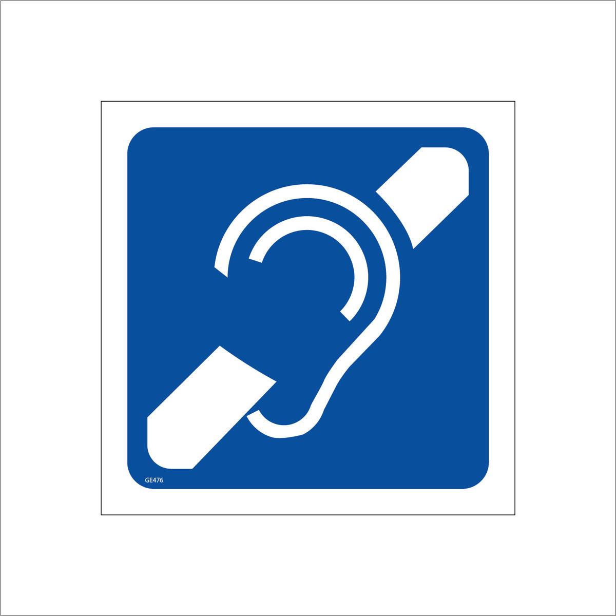 Hearing Loop Sign with Ear Hearing Loop Symbol – PWDirect