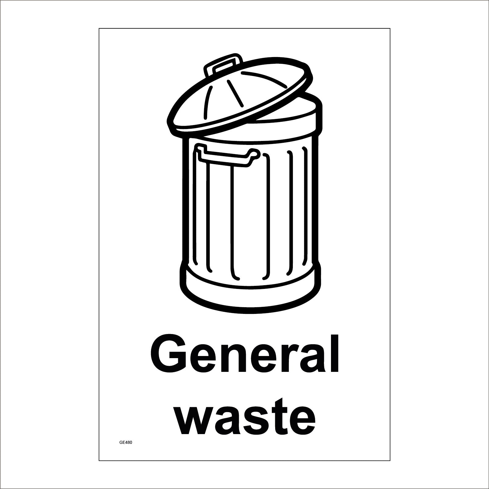 General Waste Sign with Dustbin – PWDirect