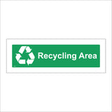 GE536 Recycling Area Sign with Three Arrows Looping Back On Themselves