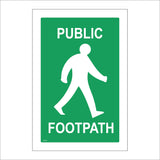 GE541 Public Footpath Sign with Person Walking