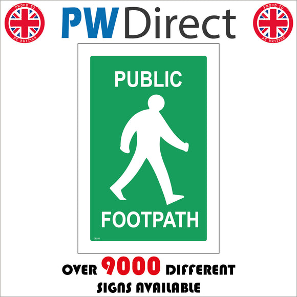 GE541 Public Footpath Sign with Person Walking
