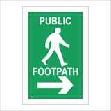 GE545 Public Footpath Sign with Man Walking Arrow Pointing Right