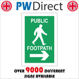 GE545 Public Footpath Sign with Man Walking Arrow Pointing Right