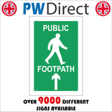GE547 Public Footpath Sign with Man Walking Arrow Pointing Up