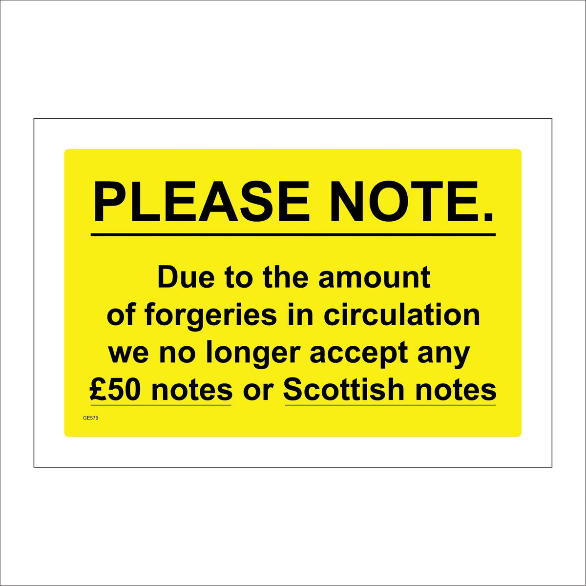 Please Note. Due To The Amount Of Forgeries In Circulation We No Longer ...