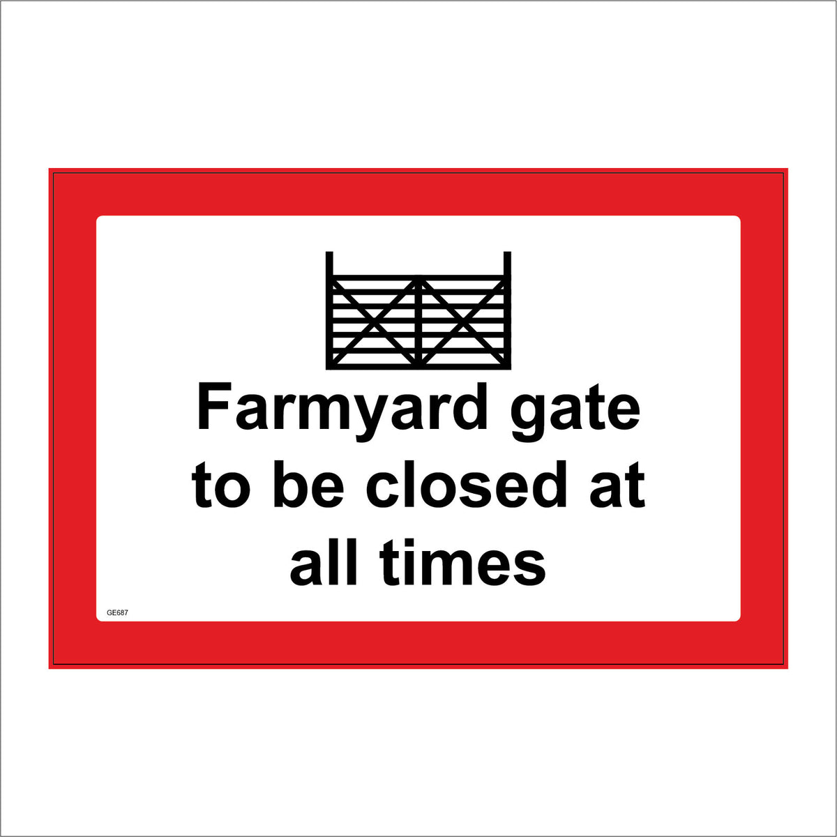 Farmyard Gate To Be Closed At All Times Sign with Field Gate – PWDirect