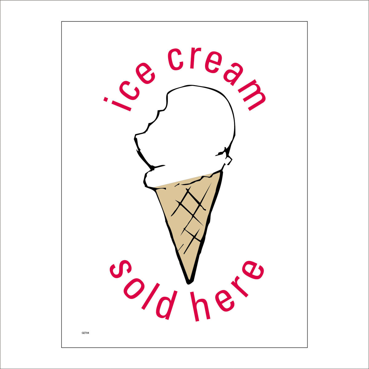 Ice Sold Sign Ice Cream Sold Here Sign with Ice Cream – PWDirect
