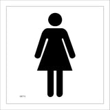 GE713 Ladies Toilets Sign with Woman