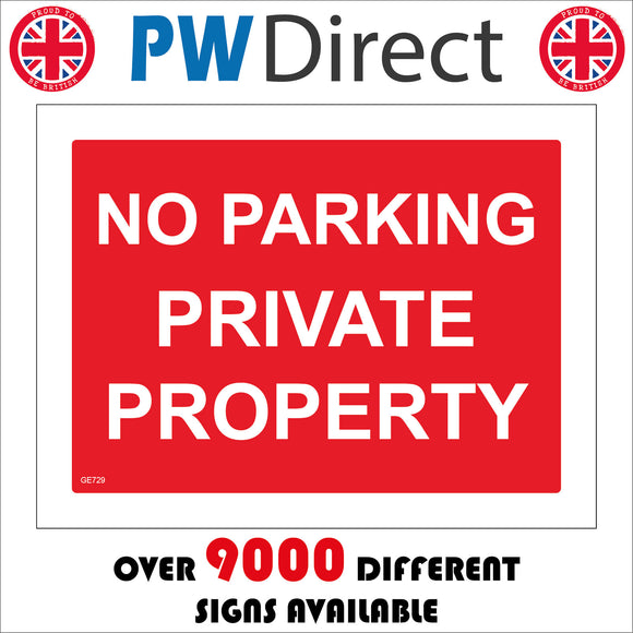 GE729 No Parking Private Property Sign
