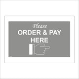 GE745 Please Order & Pay Here Sign with Hand