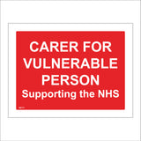 GE774 Carer For Vulnerable Person Supporting The NHS Sign