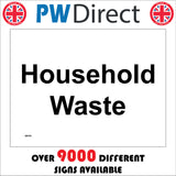 GE793 Household Waste Sign