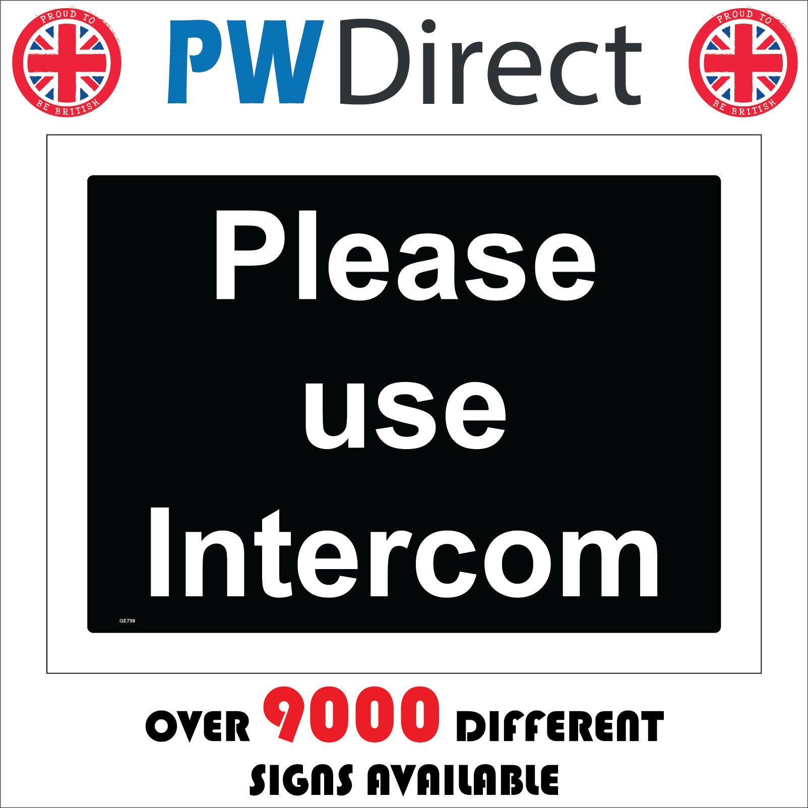 Intercom Signage Example Please Use Intercom Sign – PWDirect