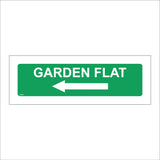GE809 Garden Flat Left Arrow Sign with Left Arrow