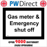 GE814 Gas Meter & Emergency Shut Off Sign