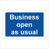 GE967 Business Open As Usual Shop Hours Office Opening