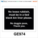 ABL003 Recycling Choice Custom Text Words Refuse Bins Dog Poo