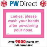 GG009 Ladies Please Wash Hands After Powdering Nose