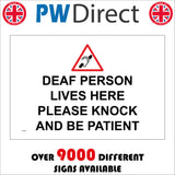 GG017 Deaf Person Lives Here Please Knock And Be Patient