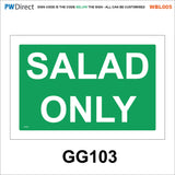 AWBL005 Made To Order Sign Wash Hands Sink Pots Utensils Raw Food