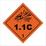 HA004 1.1C Hazard Sign Sign with Explosion