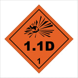 HA005 1.1D Hazard Sign Sign with Explosion