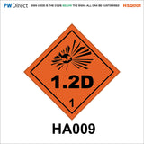 HSQ001 Explosive Blasting Orange Diamond Hazmat Custom Choice