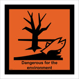 HA019 Dangerous For The Environment Sign with Tree Fish Water